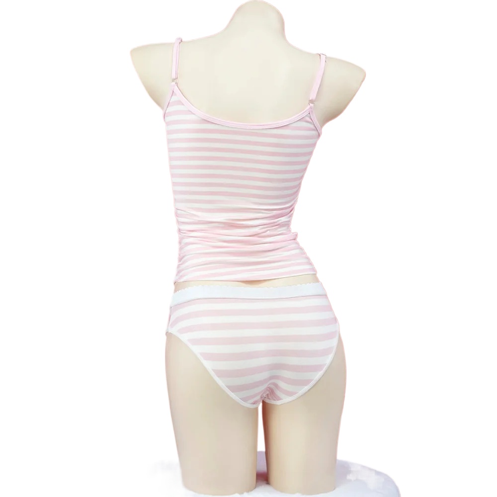 Cute Cat Striped Pajamas with  - Anime Cosplay Cat ulasan dan harga